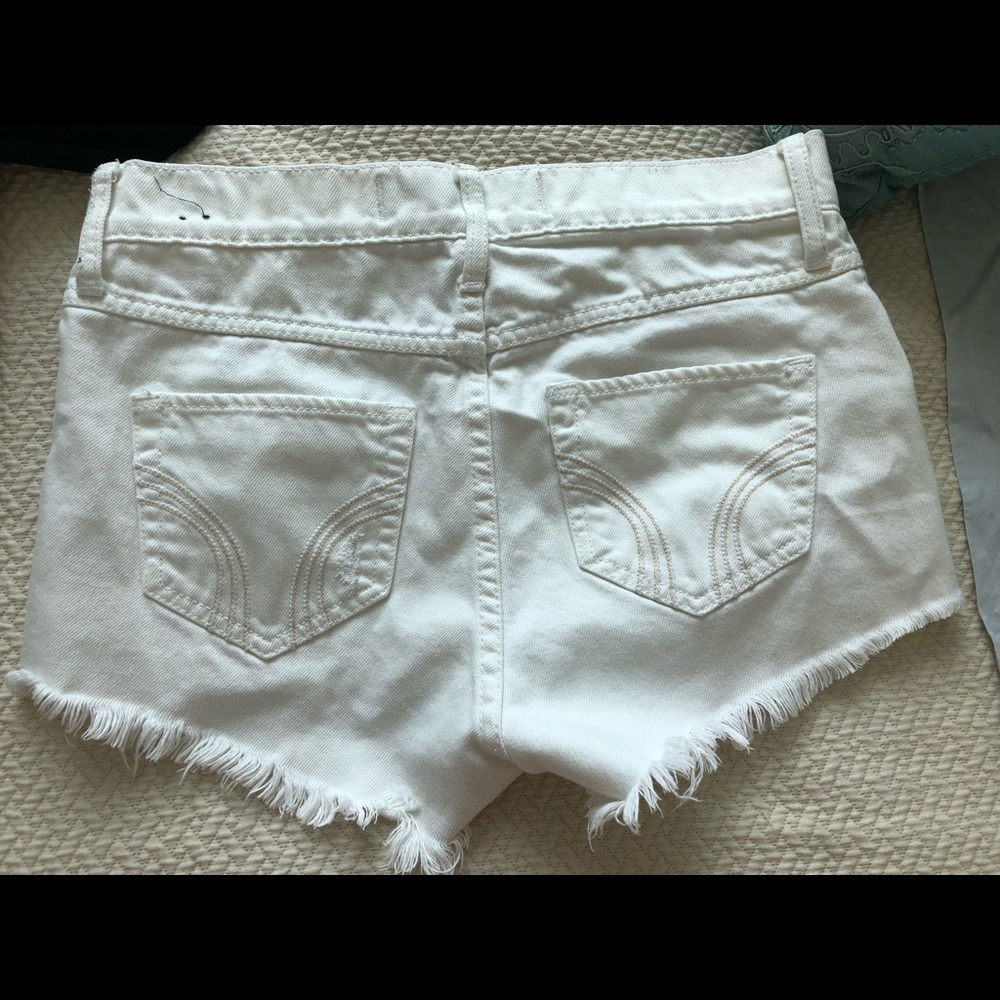Hollister white jeans shorts